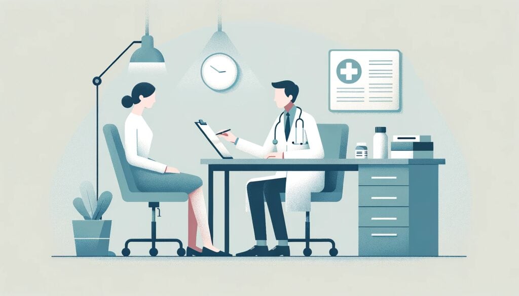 devoted medical consultation: tender illustration in muted tones